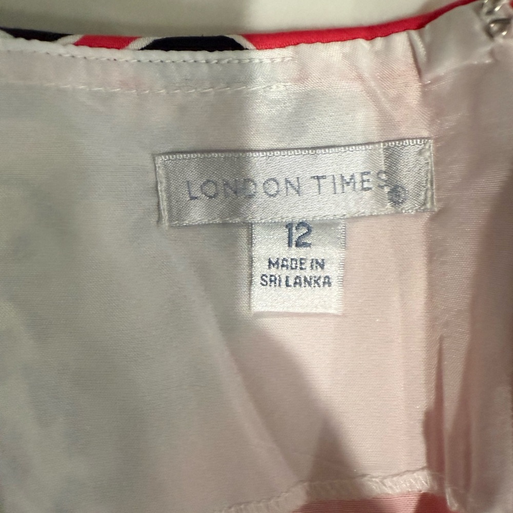 London Times Coral /Taupe Dress Size 12 - Picture 6 of 10